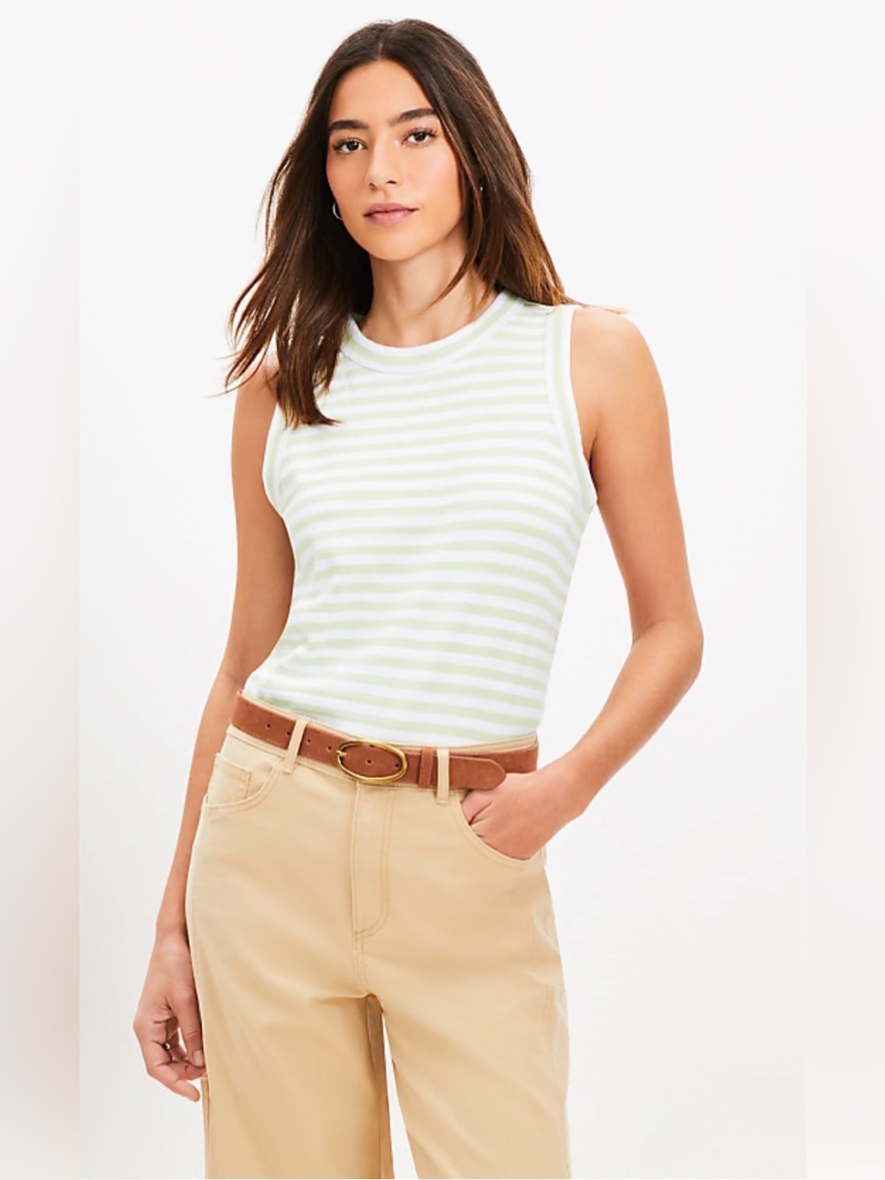 ✌🏼😎 Loft Harbor Striped Cotton Sleeveless Tank Top size Medium